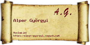 Alper Györgyi névjegykártya