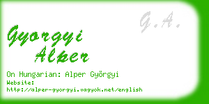 gyorgyi alper business card